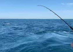 A man deep sea fishing