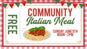 a flyer for a free italian meal