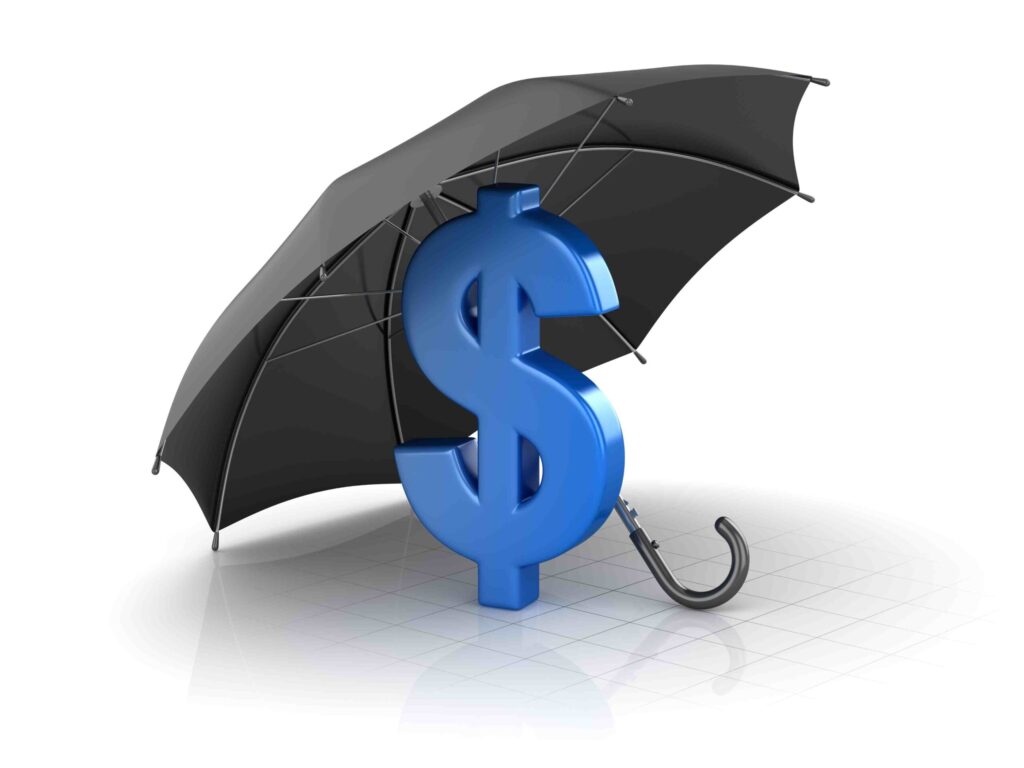 umbrella with dollar sign