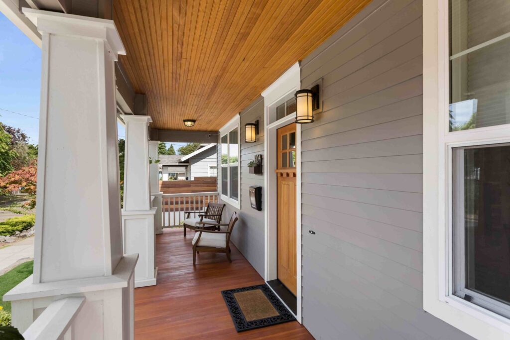 new home's covered front porch
