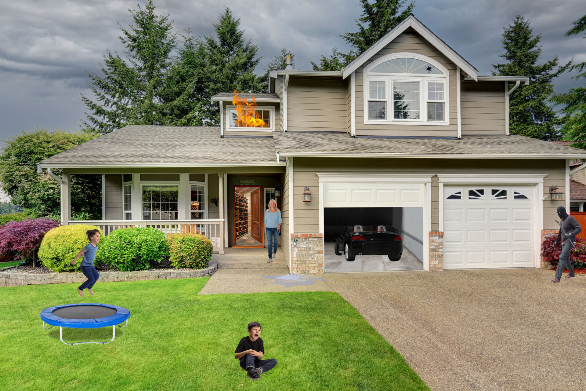 exterior of home showing different items being covered by insurance