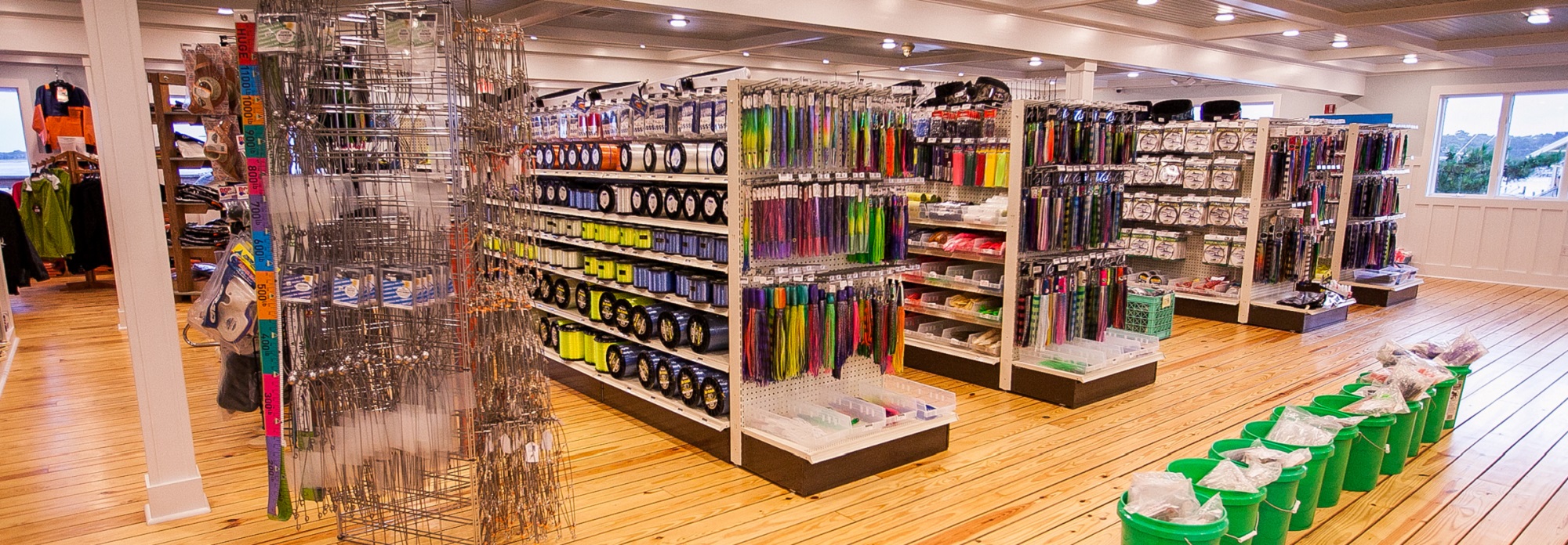 Various fishing supplies and tackle at Atlantic Tackle