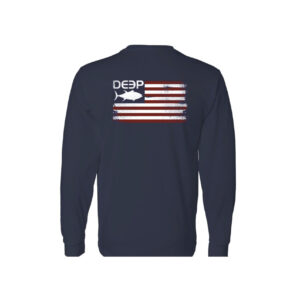 Sunset Marina Navy Tuna Tail/Flag Long Sleeve
