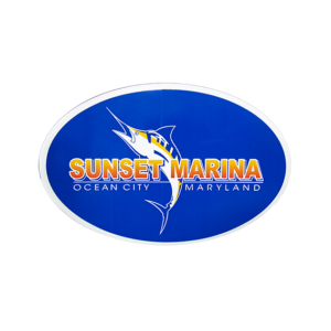 Blue Sunset Marina Sticker