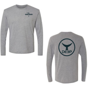 DEEP Sunset Marina Tuna Tail Long Sleeve Performance Shirt- Grey