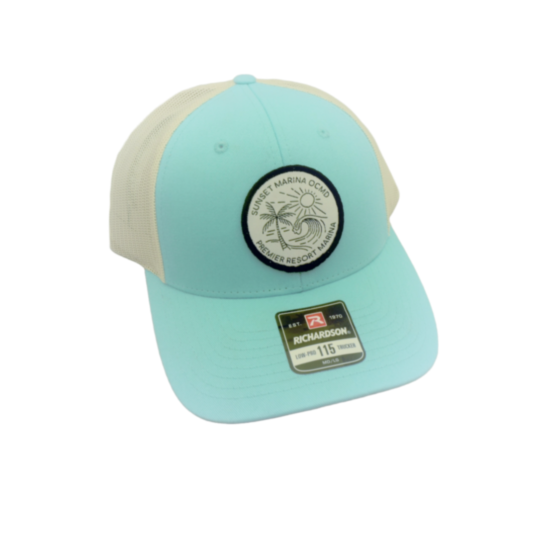 hats pam patch teal