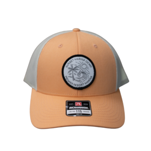 Woven Palm Patch Hat in Peach/Birch