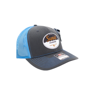 Sunset Oval Patch Hat in Charcoal/Columbia Blue
