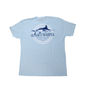 Marlin Rope Sunset Logo Tee in Ice Blue