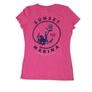 Sunset Anchor Design Ladies V-neck Tee