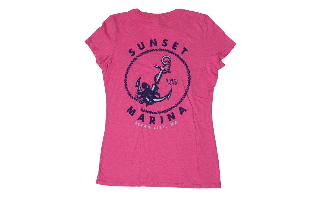 Sunset Anchor V-neck Fushia Frost