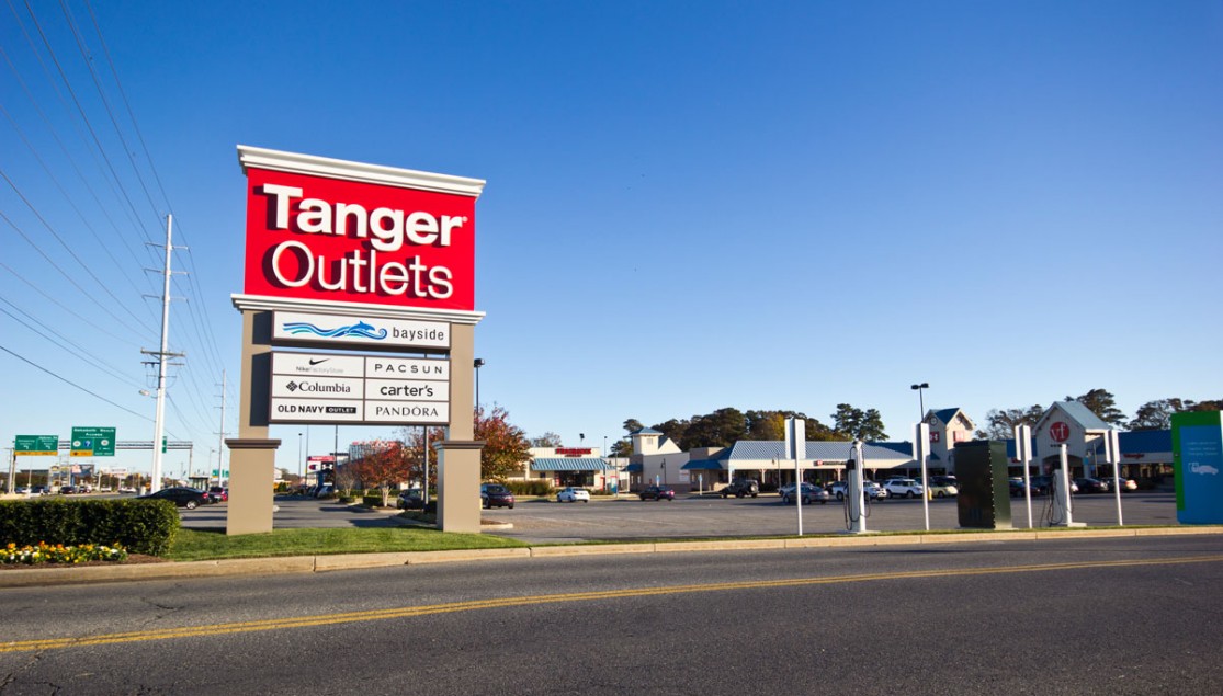 tanger outlets sign from road