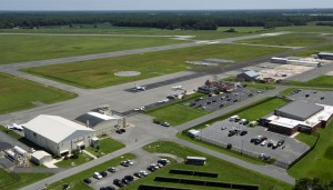 partial aerial view of airport with runway