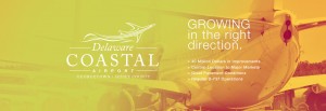 flyer with back end of plane for sussex county de airport