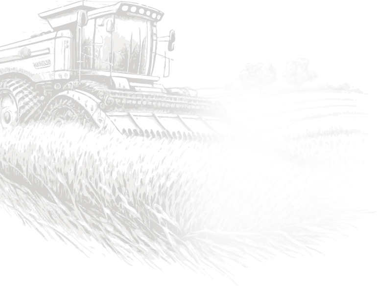 a drawing of a tractor plowing a field
