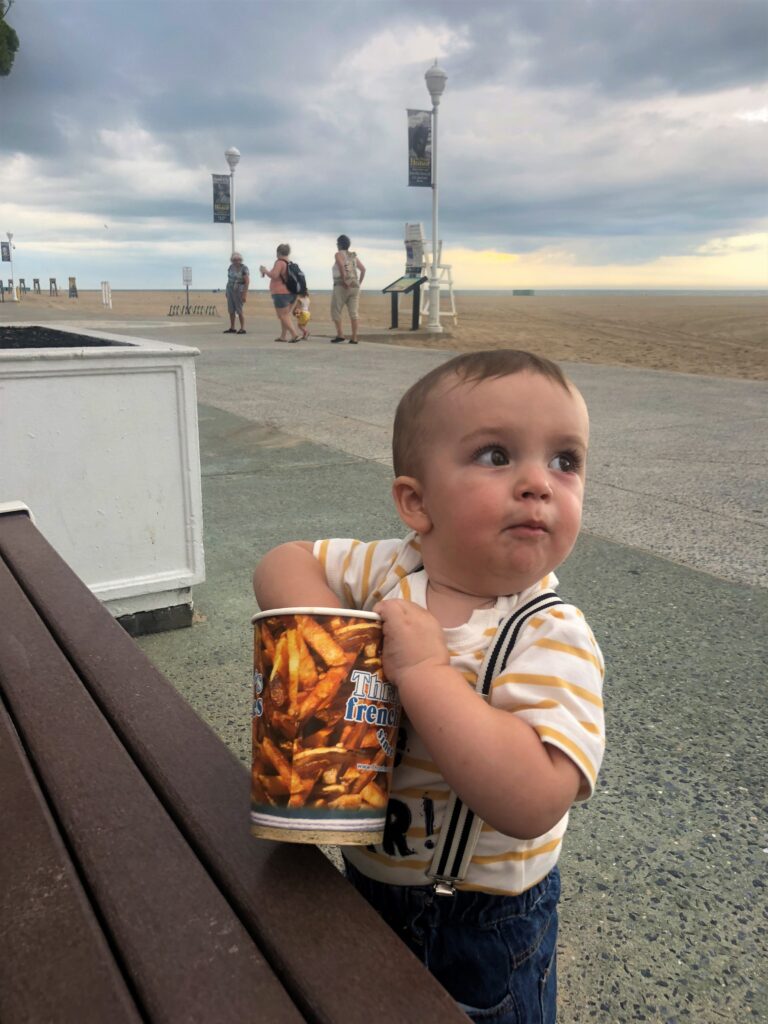 baby eating thrashers