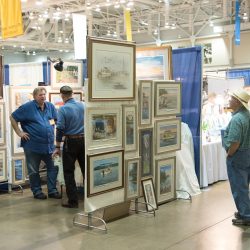 Artwork hanging in gallery