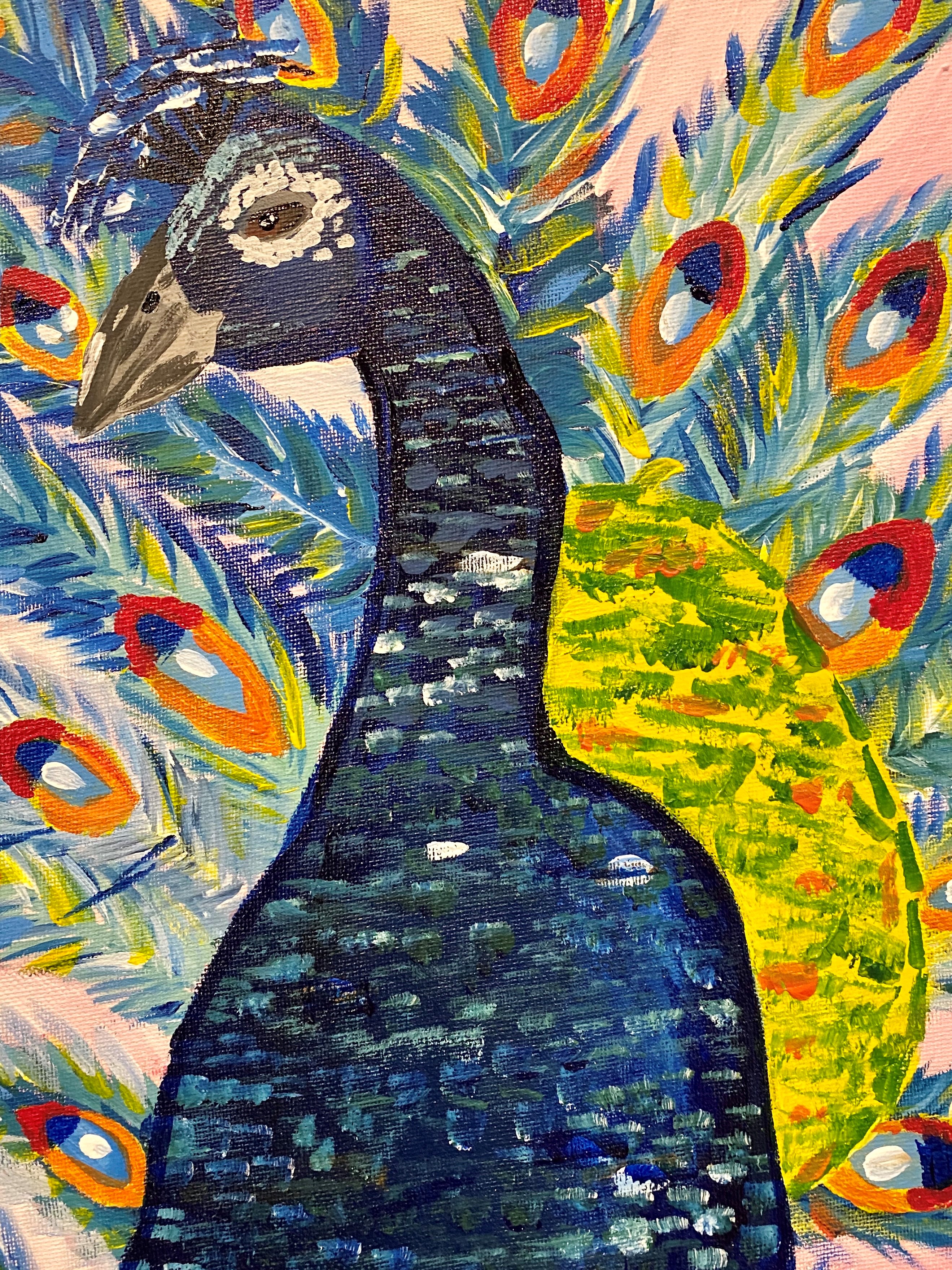 Painting of Peacock, by Vada F. (Grade 7)