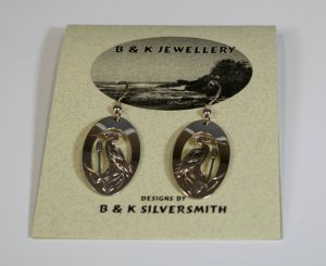 2021 Benefit Auction Item Sterling Silver Great Blue Heron Earrings By B K Silversmith Version 2