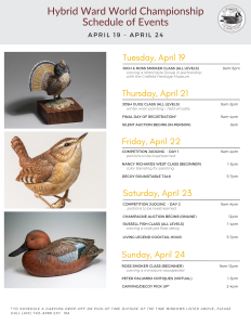 Hybrid Ward World Championship Schedule Of Events 1