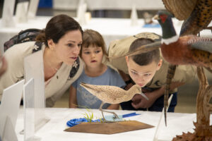 Family looking at a Carving at the 2025 Ward World Championship. Photo by Alan Wycheck