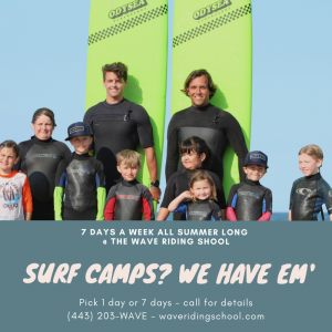 gourp of young teens and kids participating in Wave Riding School surf camp