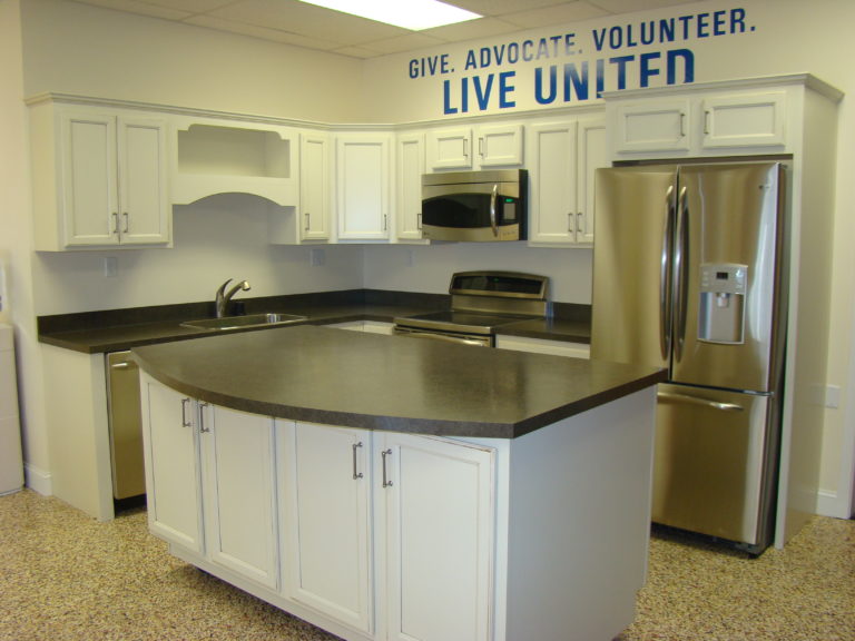 full kitchen and island