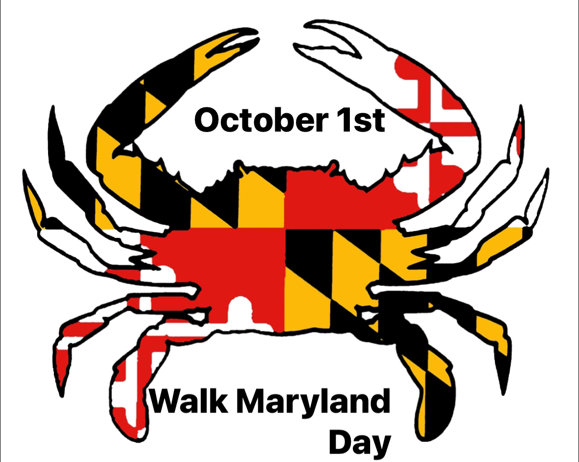 a crab with the words walk maryland day on it