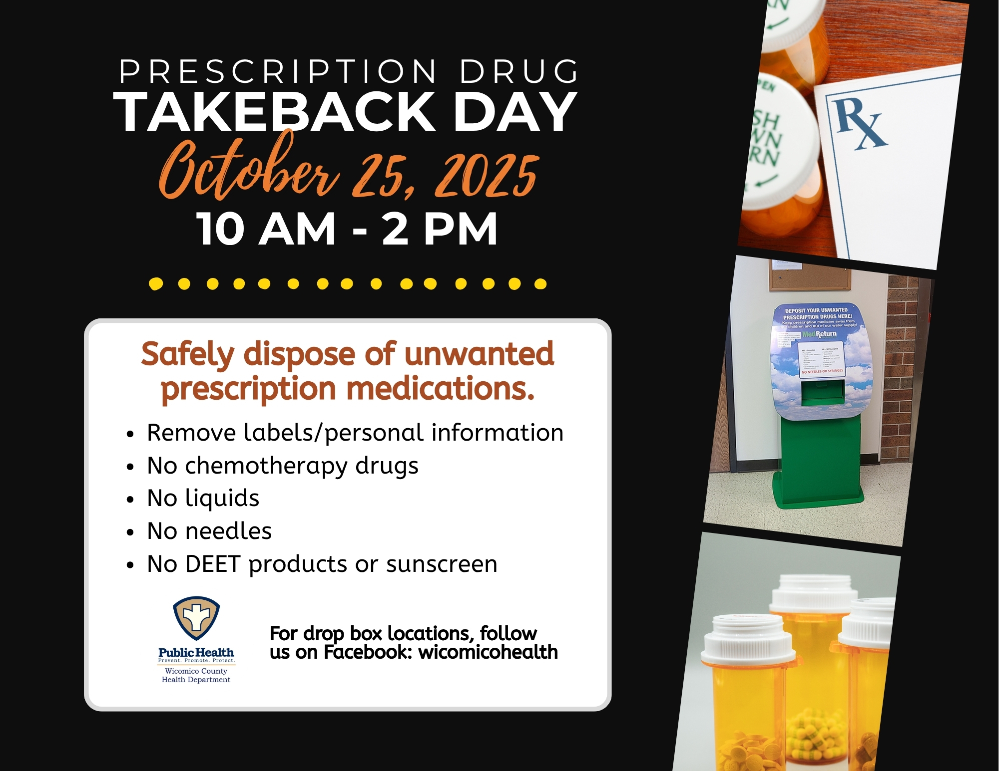 a flyer for a prescription drug take back day