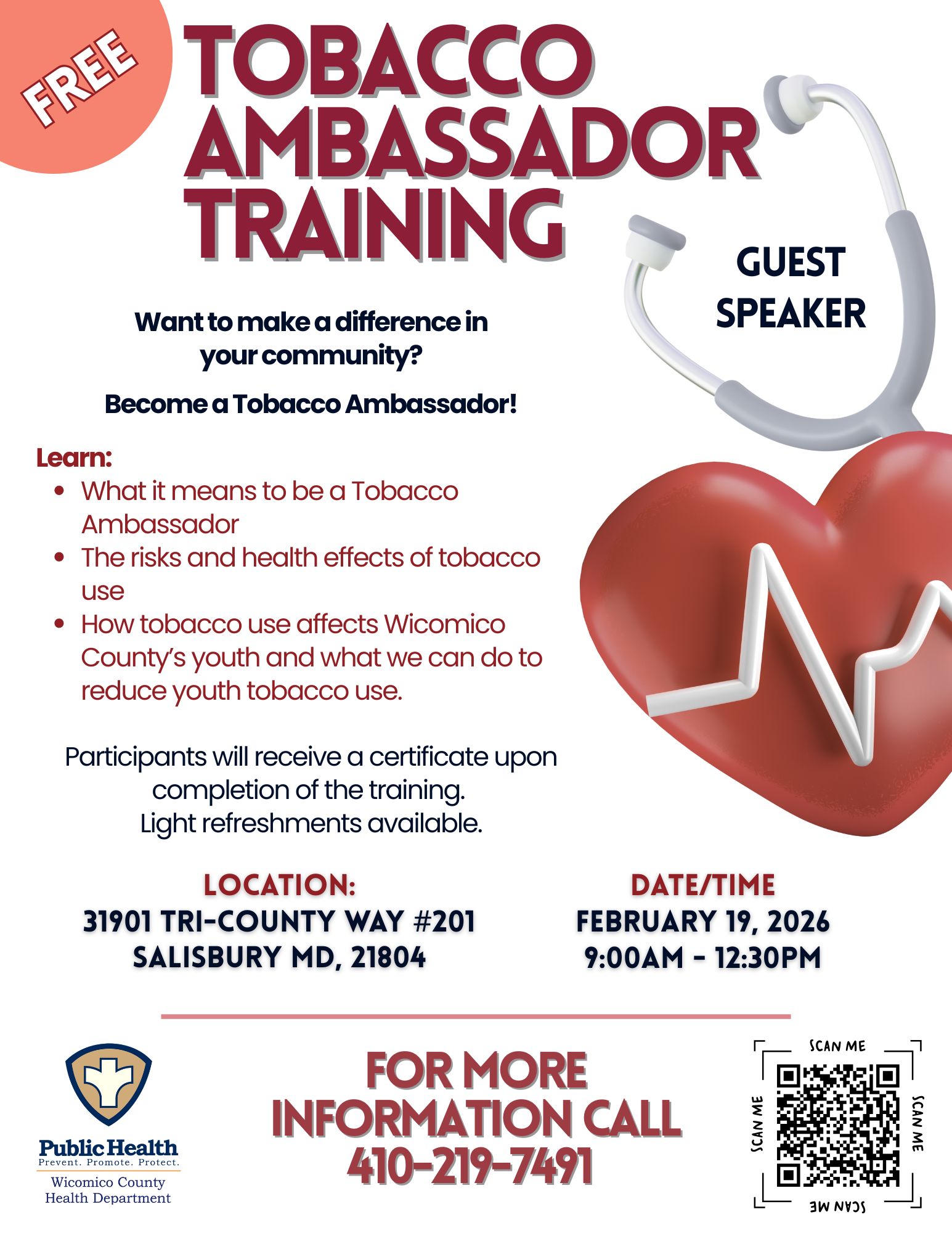 a flyer with a heart and stethoscope on it