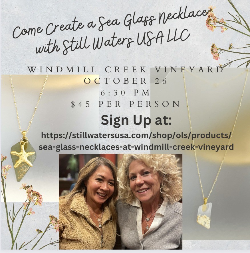 create sea glass necklaces at Windmill Creek