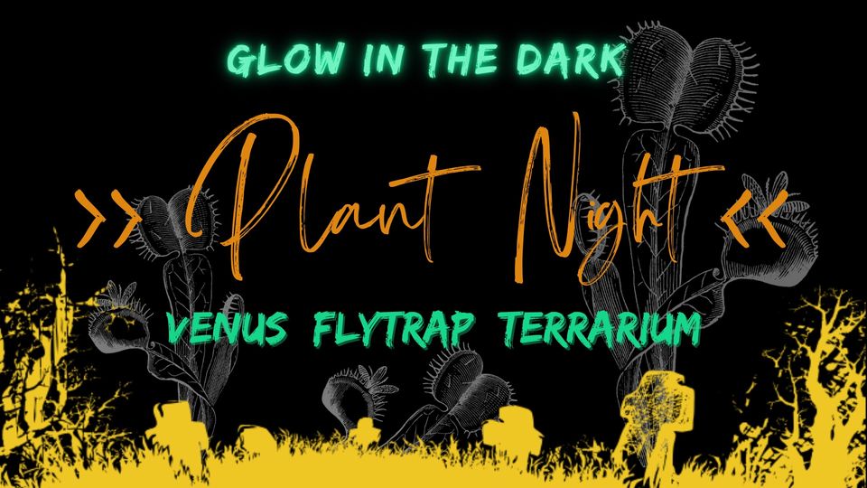 Black flyer with yellow boarder and green font