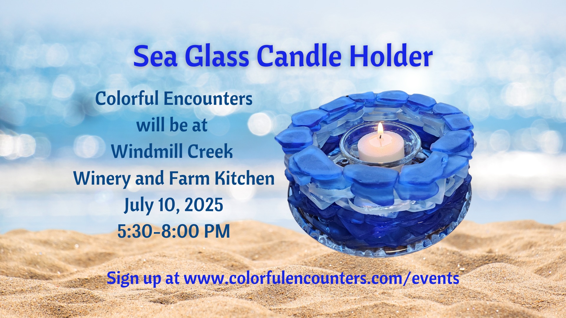 sea glass candle holder