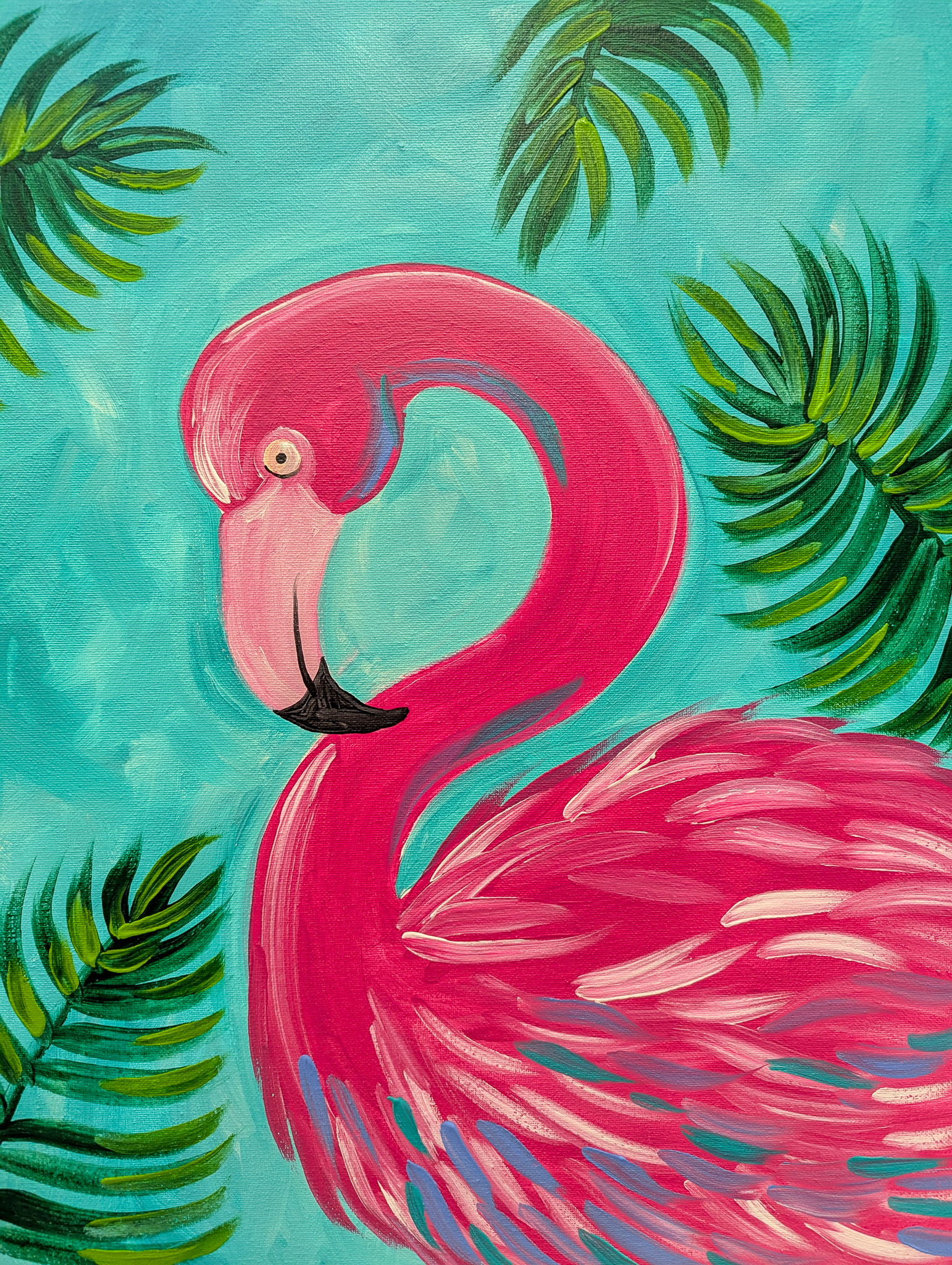 painting of a flamingo