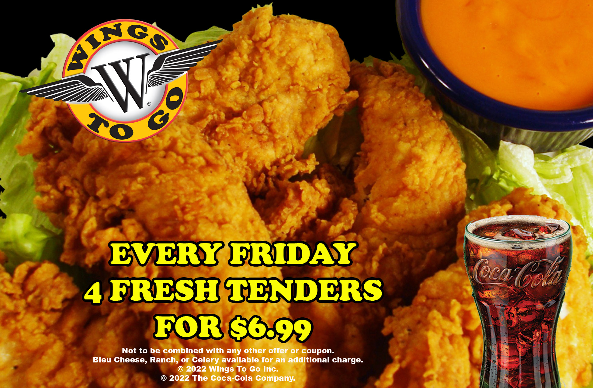 Chicken tender platter with friday tenders specials