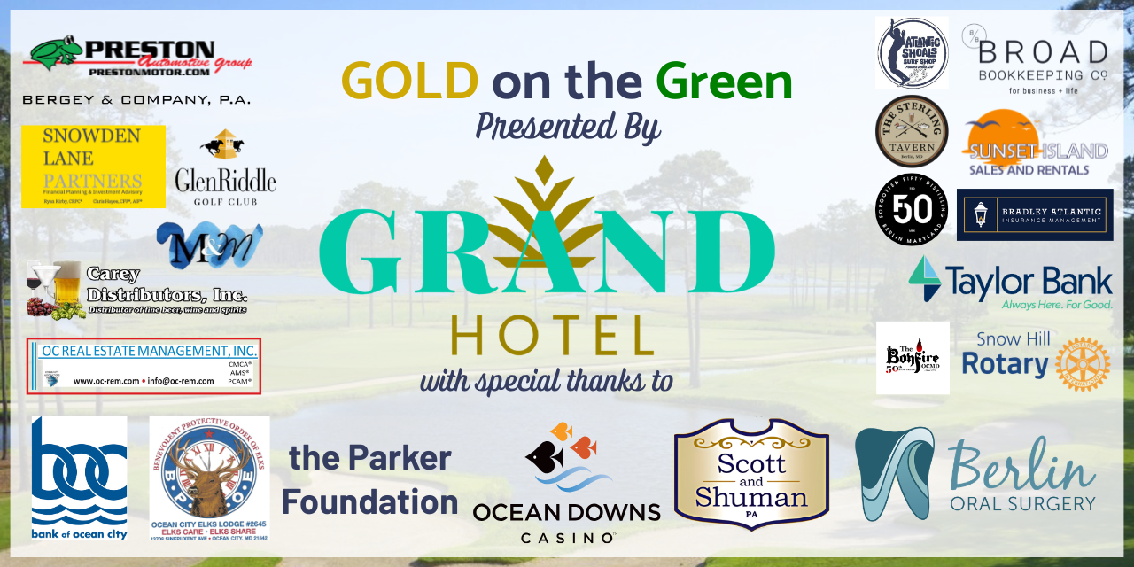 11th Annual Gold on the Green Charity Golf Tournament for Worcester County GOLD. Wednesday June 10th at Ocean City Golf Club
