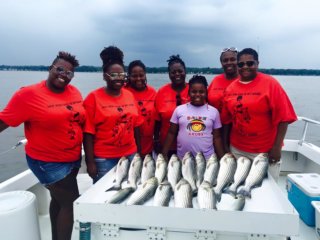family outing of fishing on boat