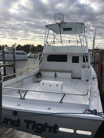 back of large fishing boat 